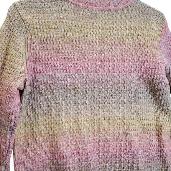 Talbots Mock Neck Sweater Ombre Color Block Size Small Classic Minimalist Y2K - Picture 8 of 8